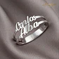 Anillo personalizado nombres en pareja plata - Miniatura 4