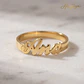 Anillo personalizado nombre plata con baño de oro  - Miniatura 5