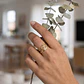 Anillo personalizado nombres de pareja plata con baño de oro - Miniatura 2