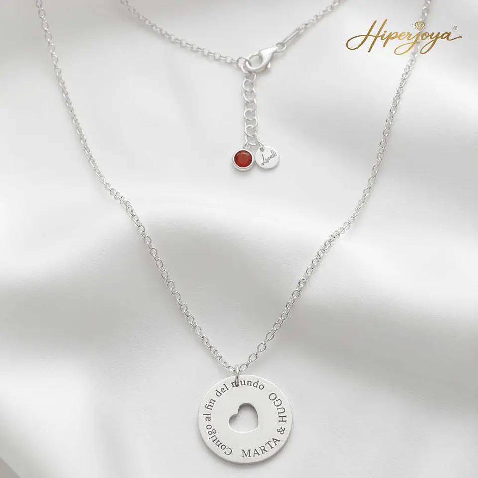 Colgante personalizado nombres y mensaje plata 4