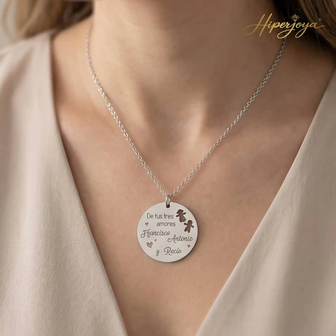Colgante personalizado hijos plata