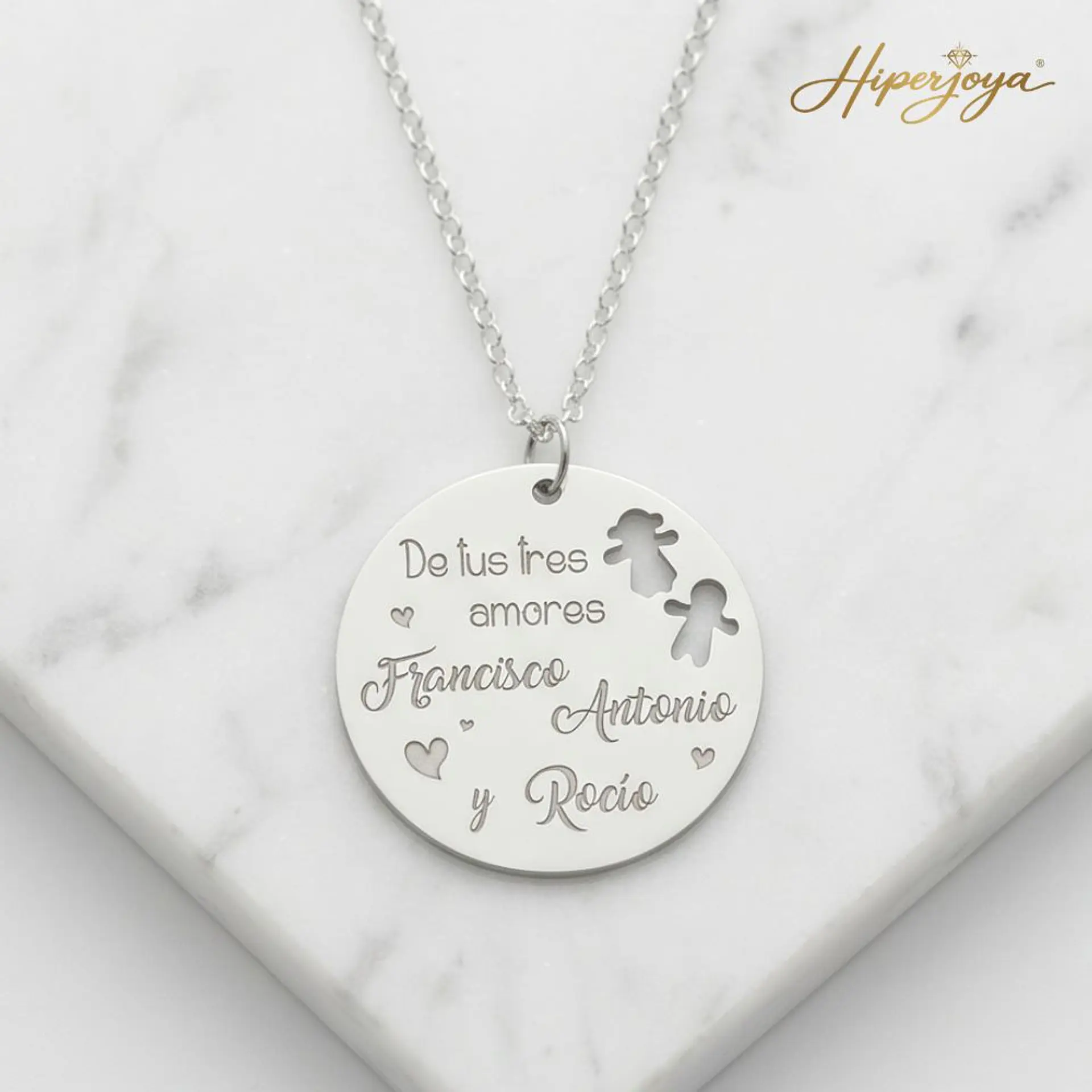 Colgante personalizado hijos plata 4