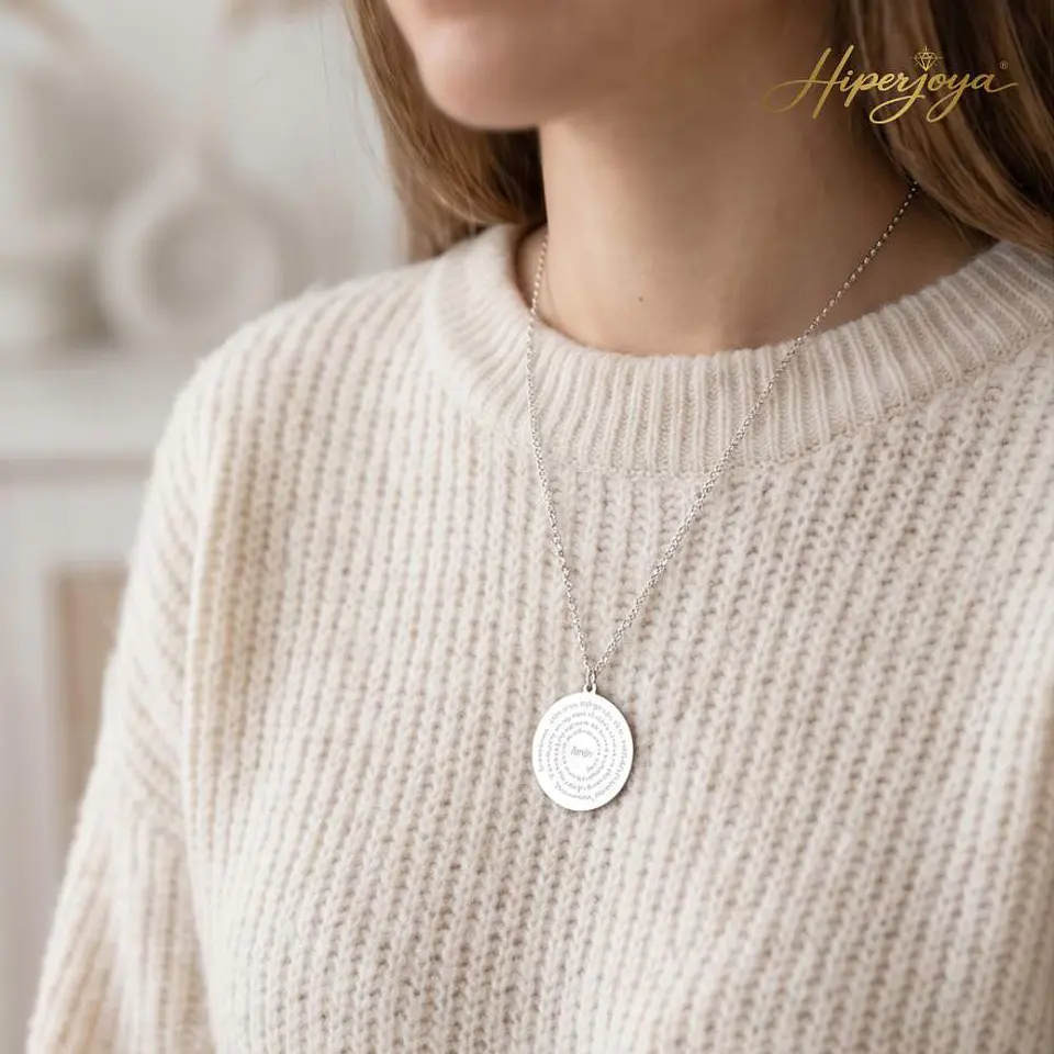 Colgante Dios te salve María plata 2