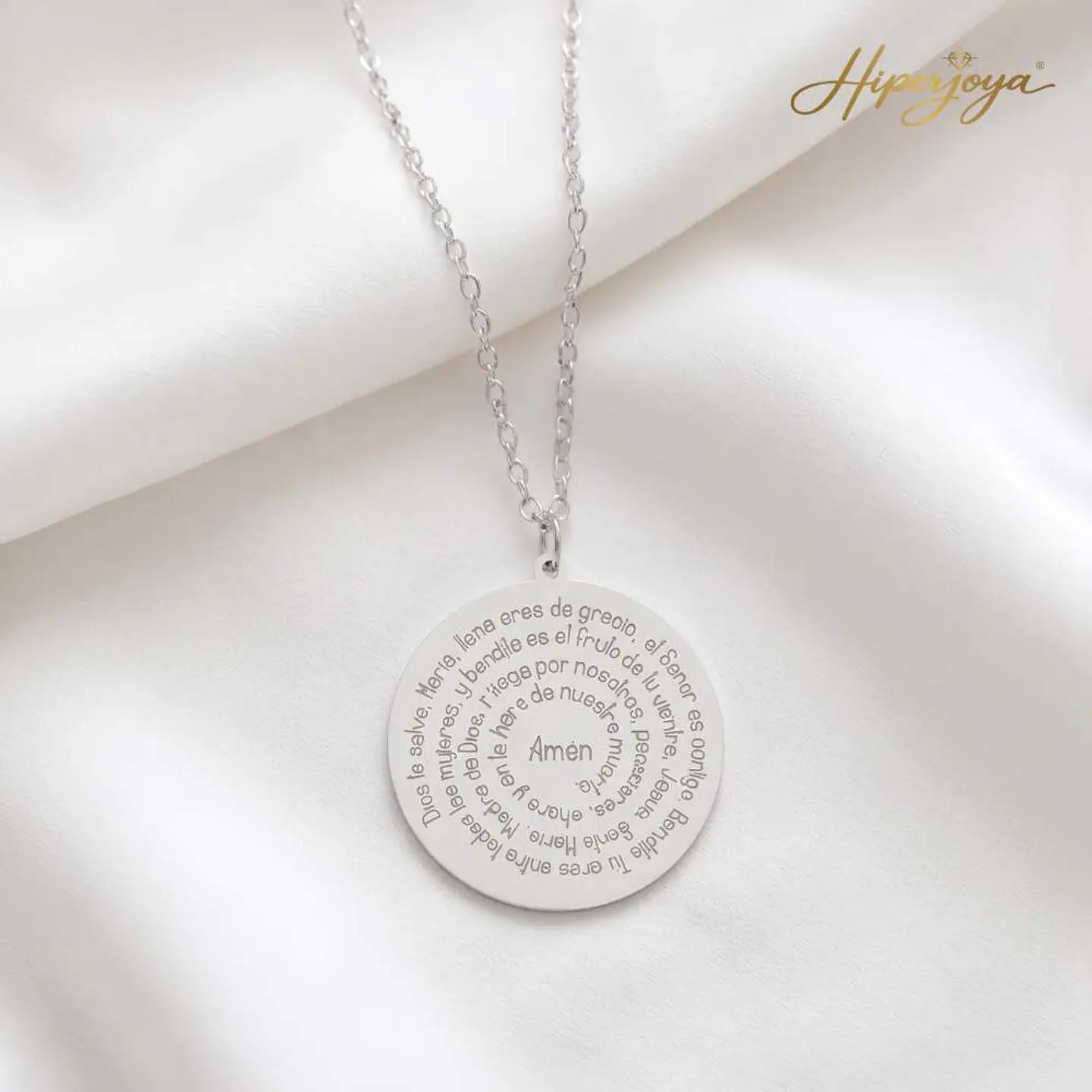 Colgante Dios te salve María plata 4