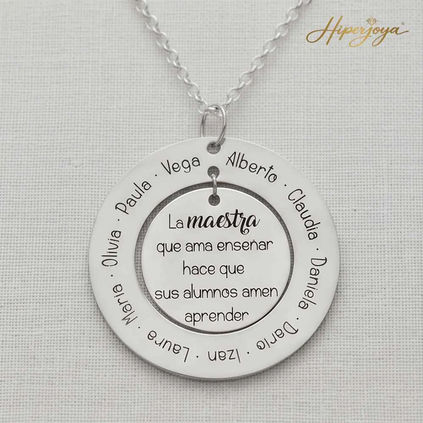 Colgante personalizado maestra leyenda plata 3
