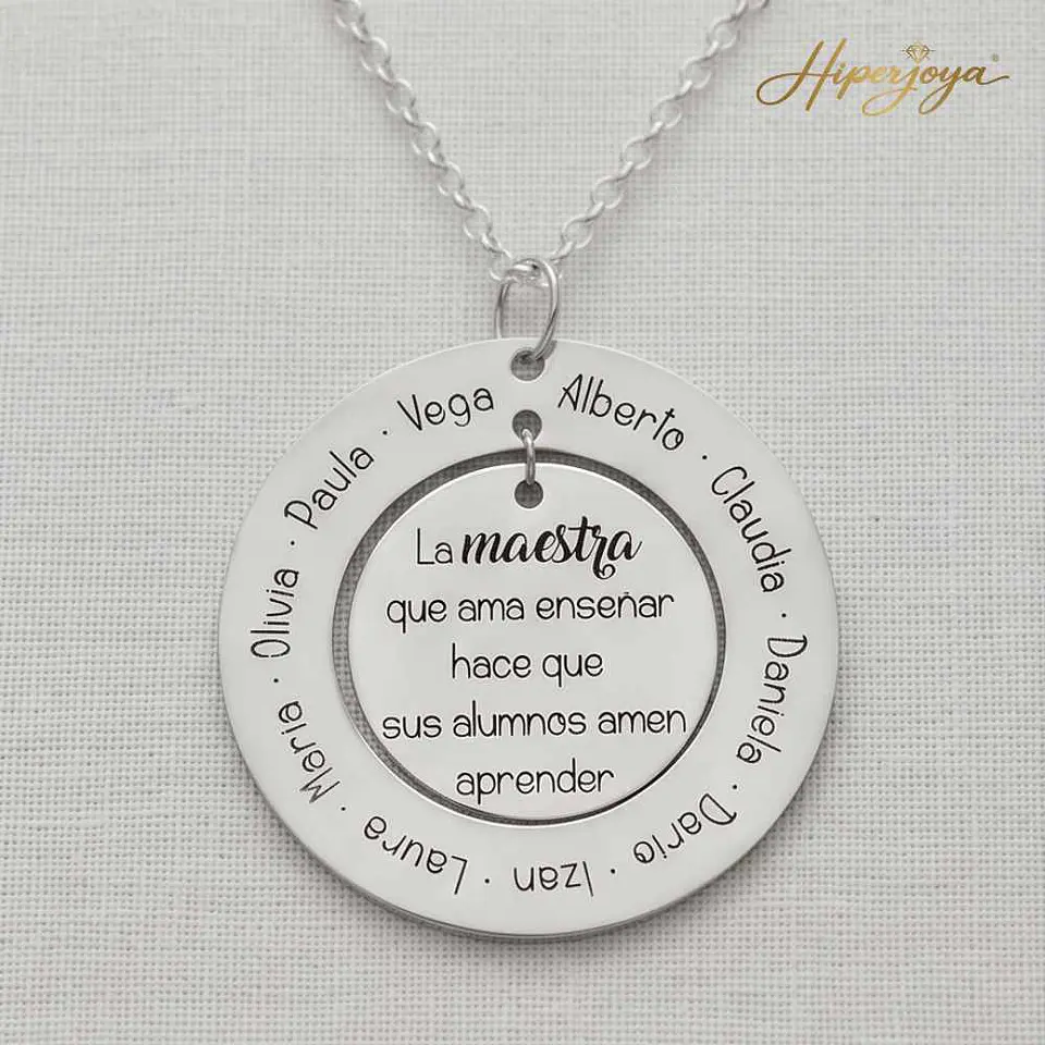 Colgante personalizado maestra leyenda plata 3