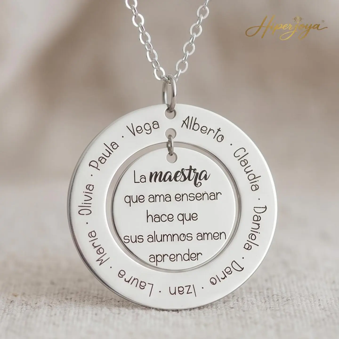Colgante personalizado maestra leyenda plata 5