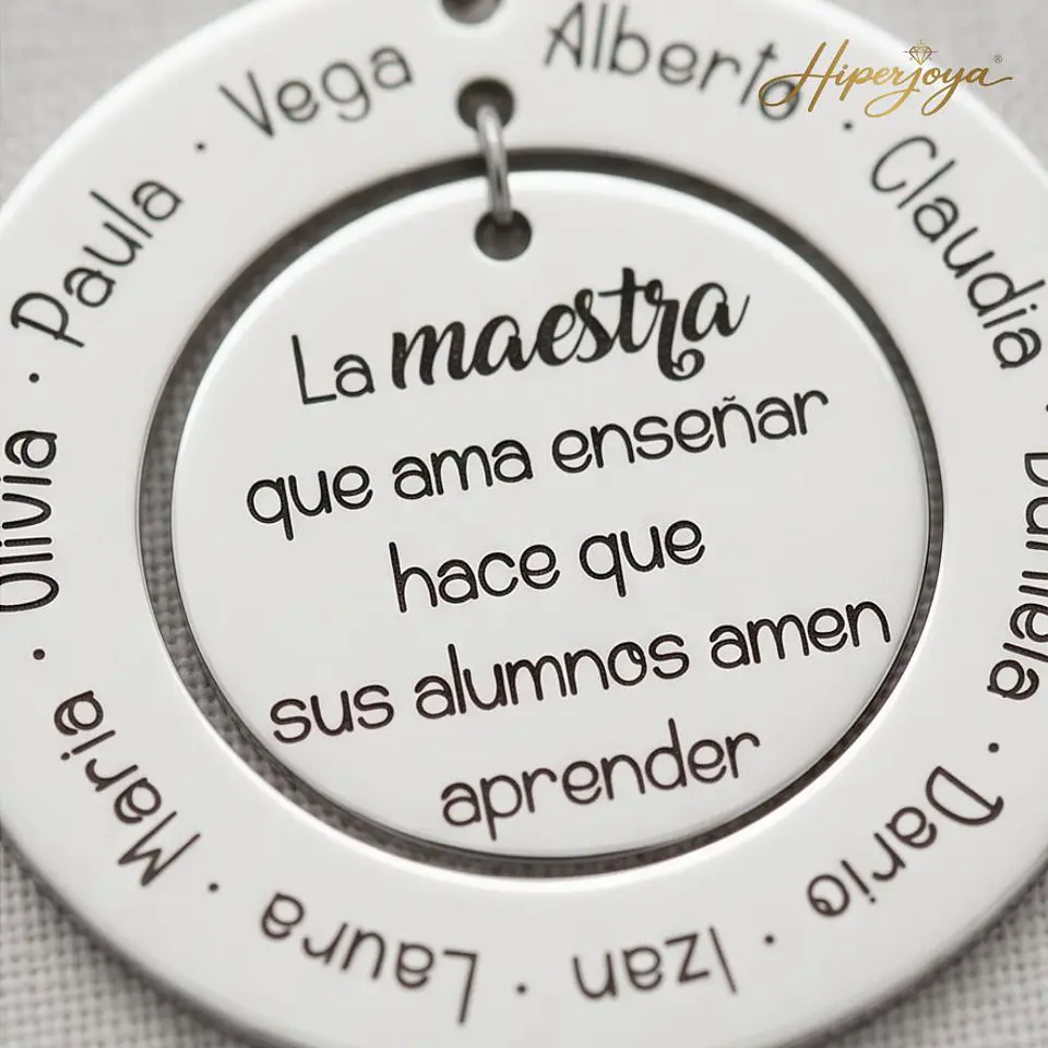 Colgante personalizado maestra leyenda plata 6
