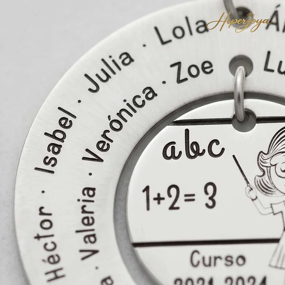 Colgante personalizado maestra plata  3