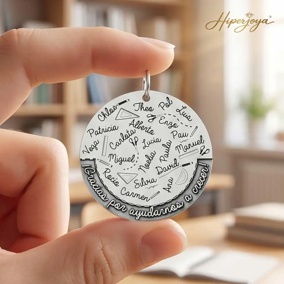 Colgante personalizado nombres y leyenda plata 5