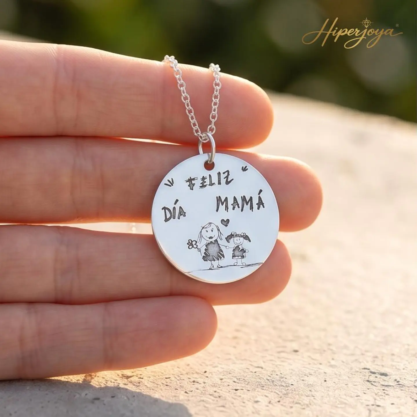 Colgante feliz día mamá plata 4