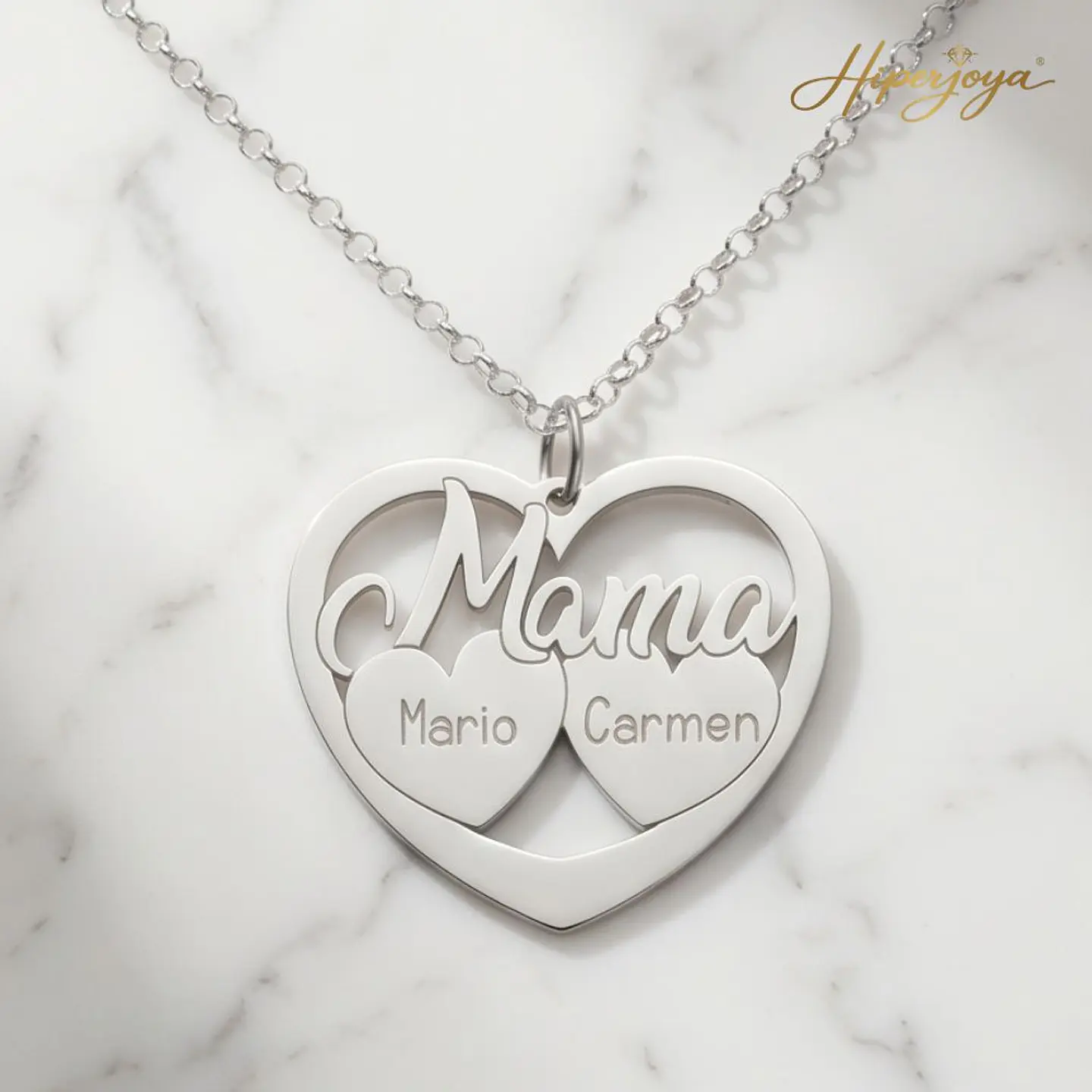 Colgante personalizado mamá e hijos plata 4