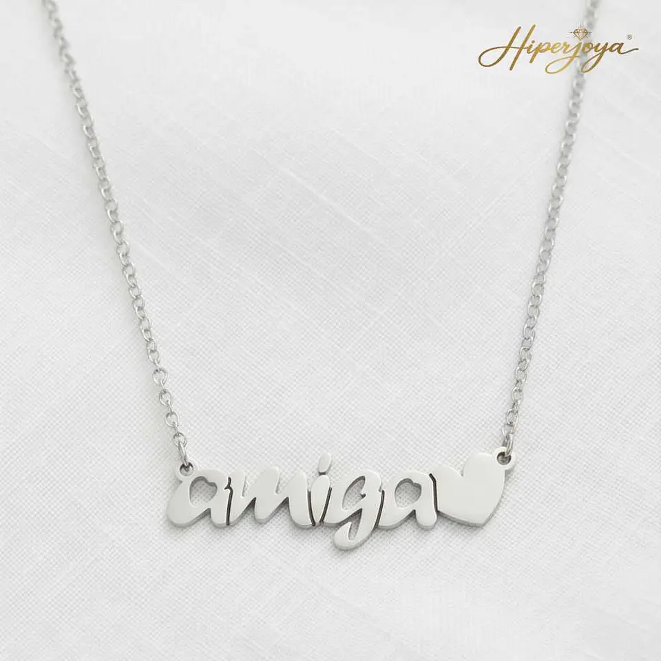 Colgante personalizado de amiga plata  3