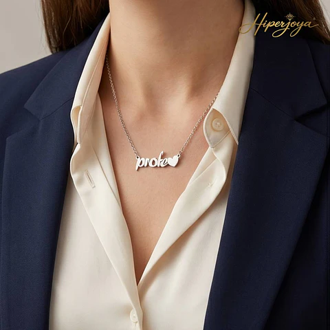 Colgante personalizado profe plata