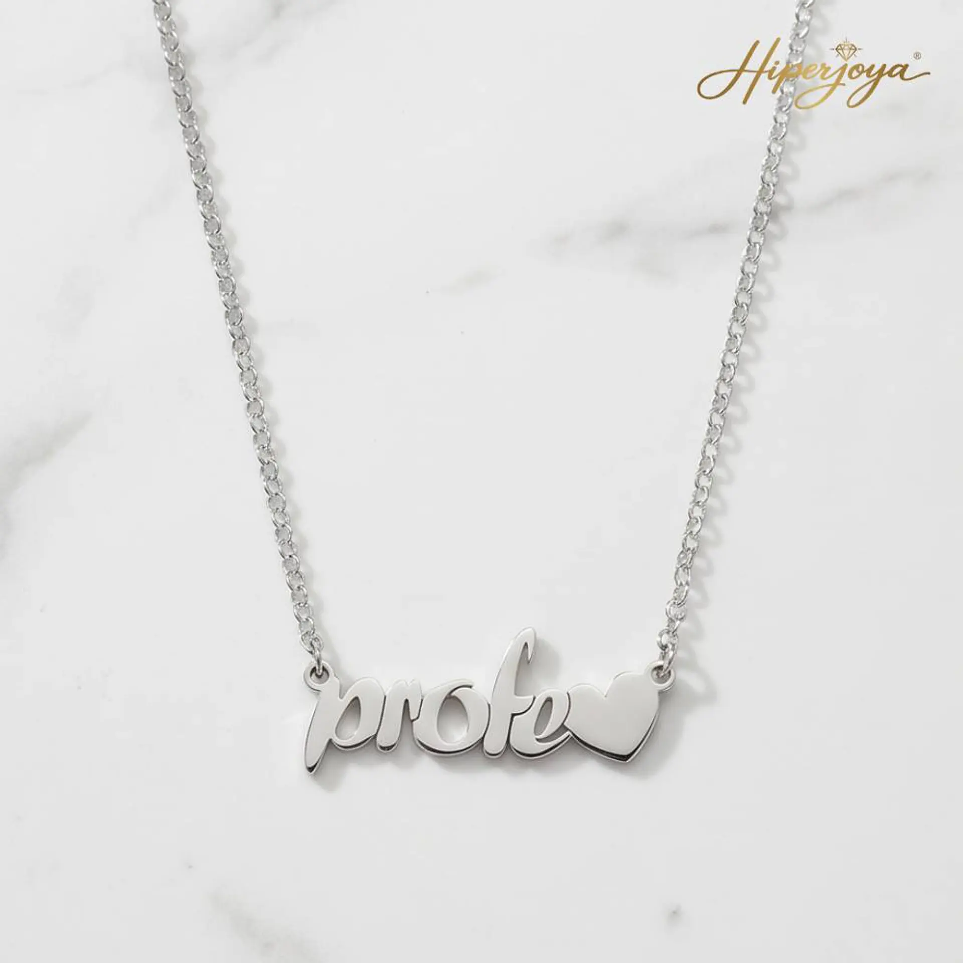 Colgante personalizado profe plata 4