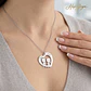 Colgante personalizado corazón y pareja en plata - Miniatura 2