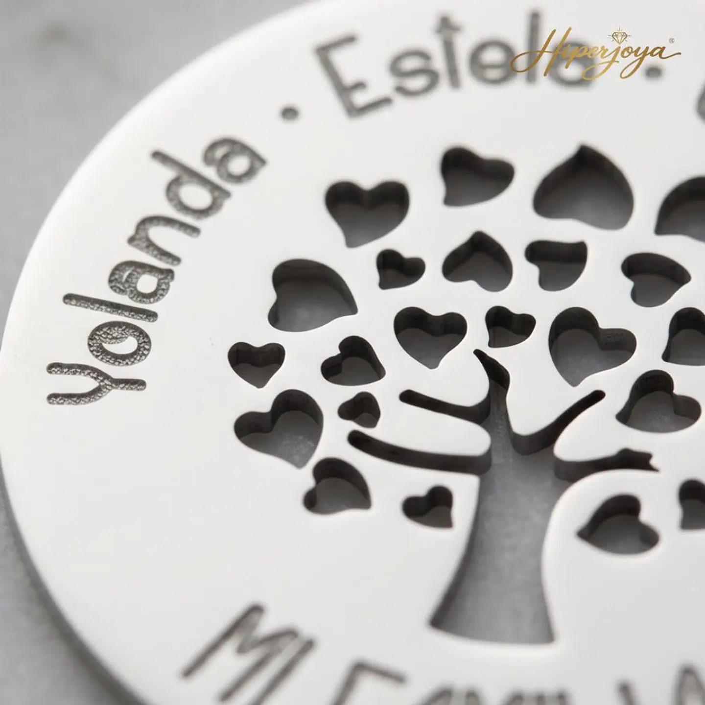 Colgante personalizado nombre árbol plata 4