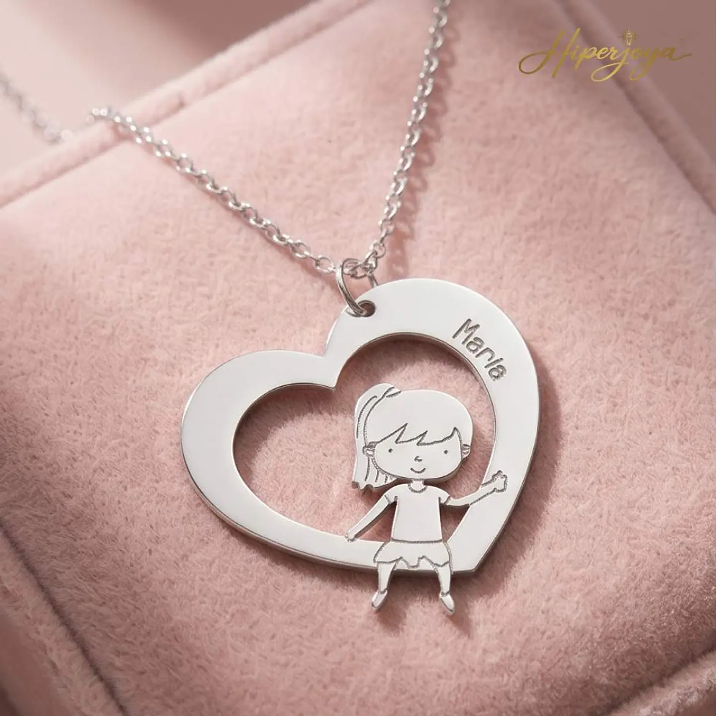 Colgante personalizado de niña con nombre plata 4