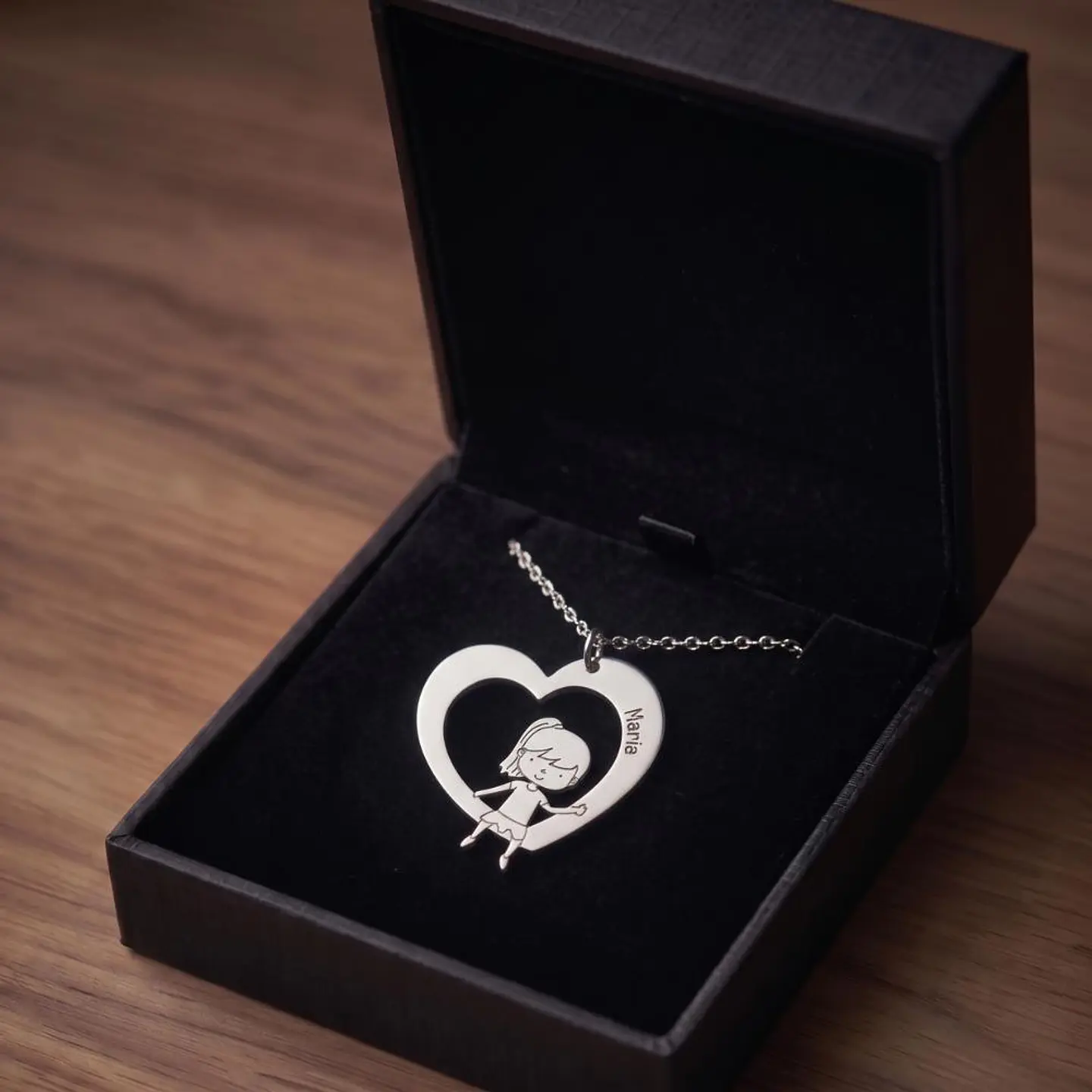 Colgante personalizado de niña con nombre plata 6