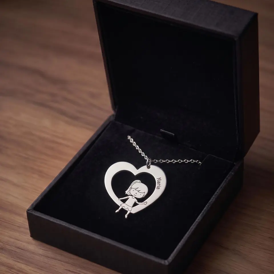 Colgante personalizado de niña con nombre plata 6