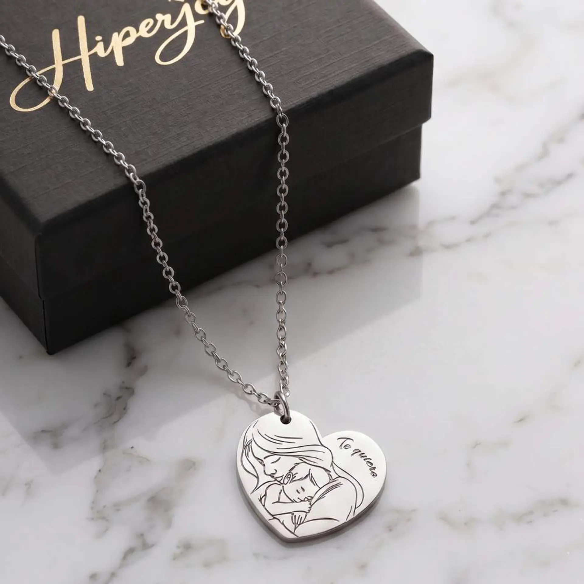 Colgante personalizado te quiero mamá plata 6