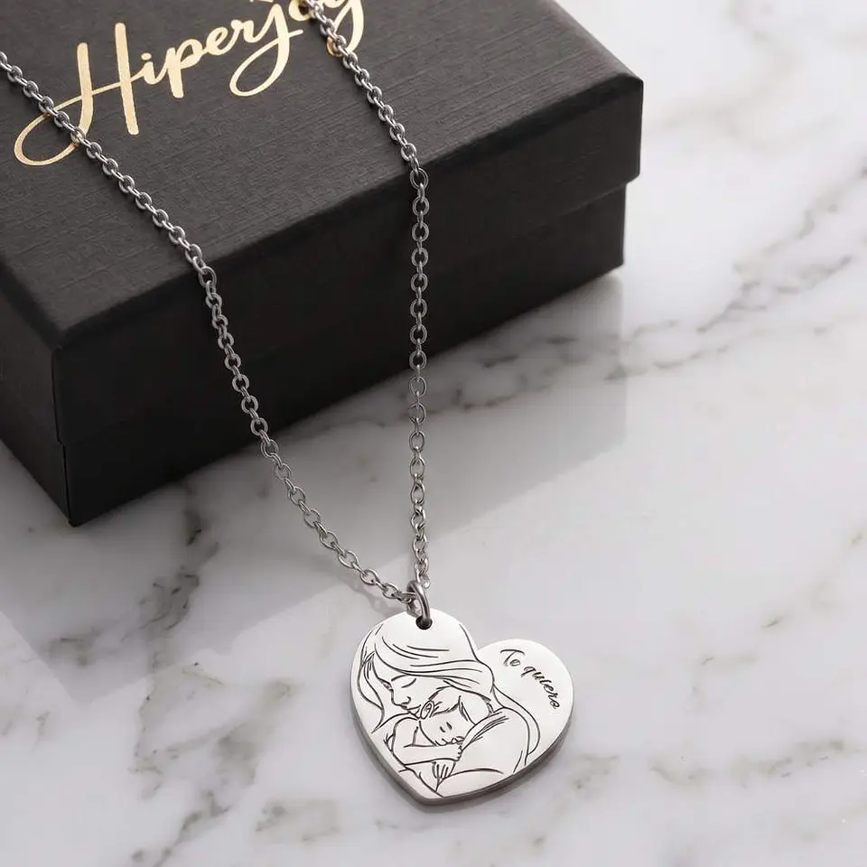 Colgante personalizado te quiero mamá plata 6