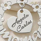 Colgante personalizado nombres y flores plata - Thumbnail 3