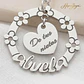 Colgante personalizado para abuela nombres y flores plata - Miniatura 3