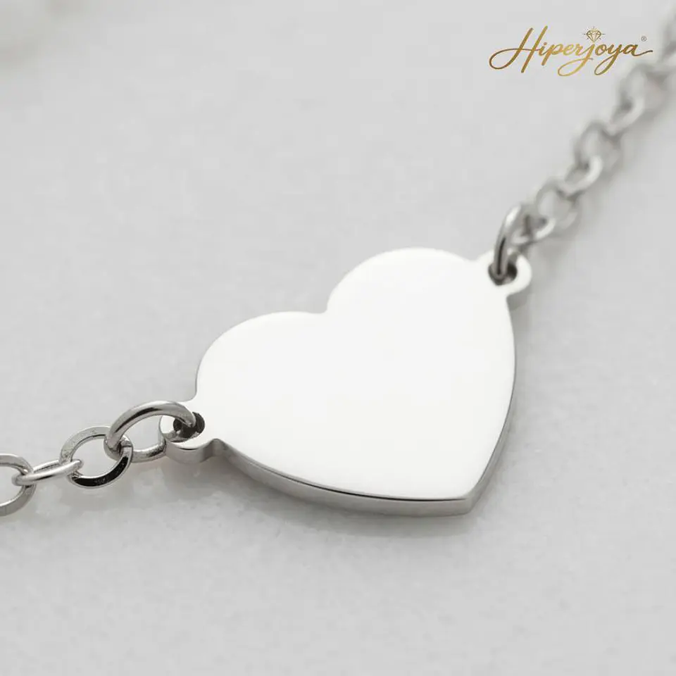 Gargantilla personalizada nombres y corazón plata 4