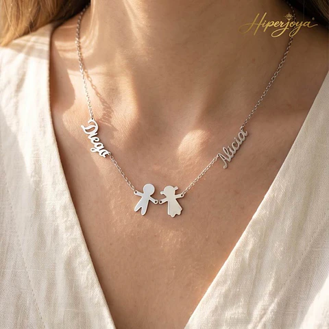 Gargantilla personalizada nombres de parejas plata