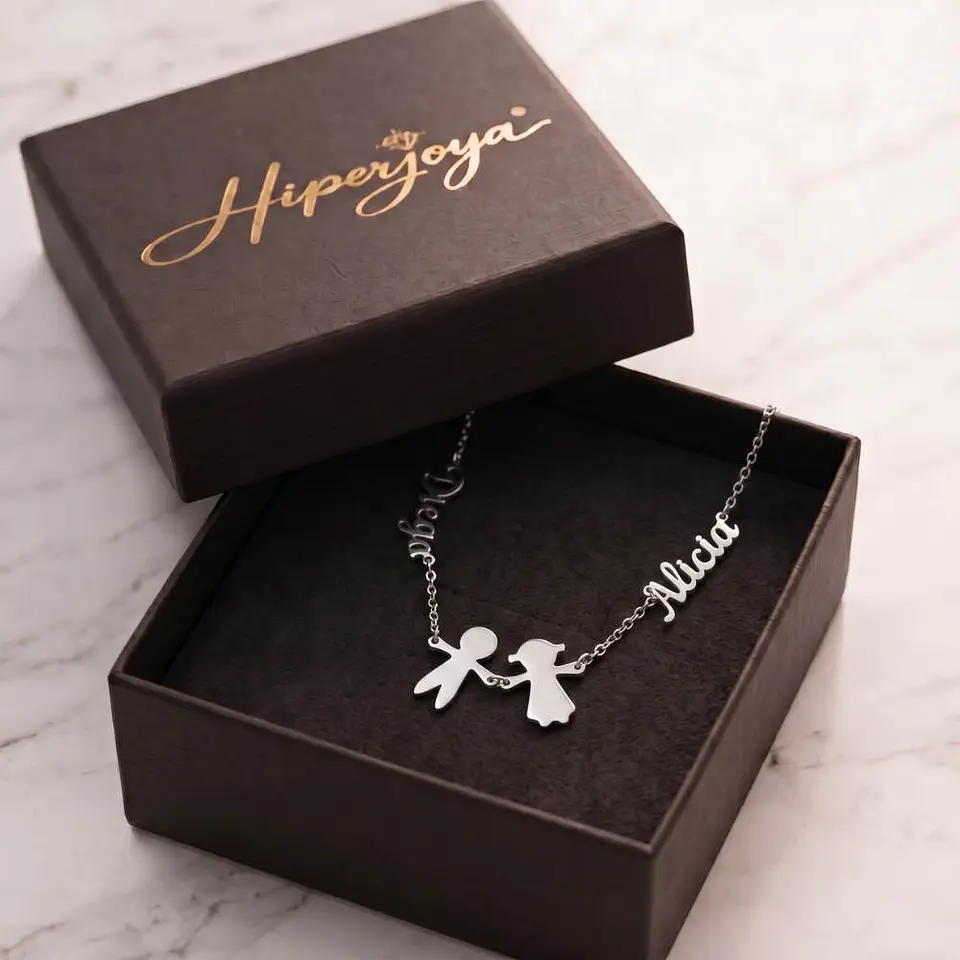 Gargantilla personalizada nombres de parejas plata 5