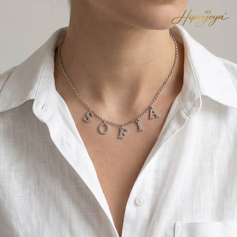Gargantilla personalizada nombre plata