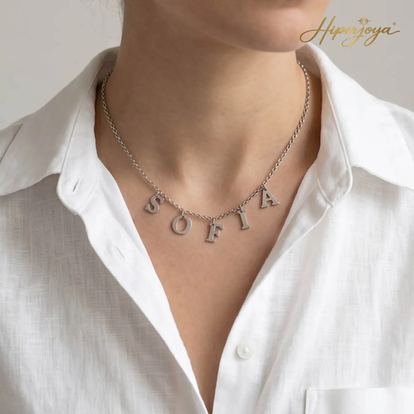 Gargantilla personalizada nombre plata 2