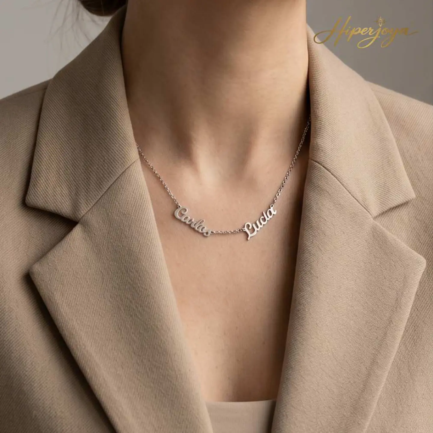 Gargantilla personalizada con nombres plata 2