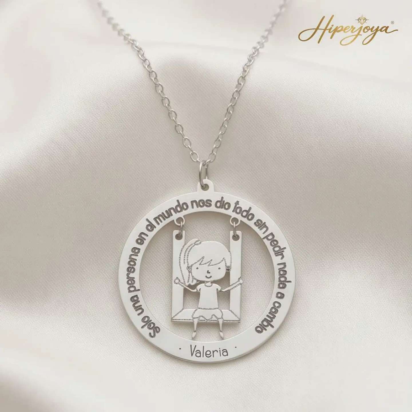 Gargantilla personalizada de niña y leyenda plata  5
