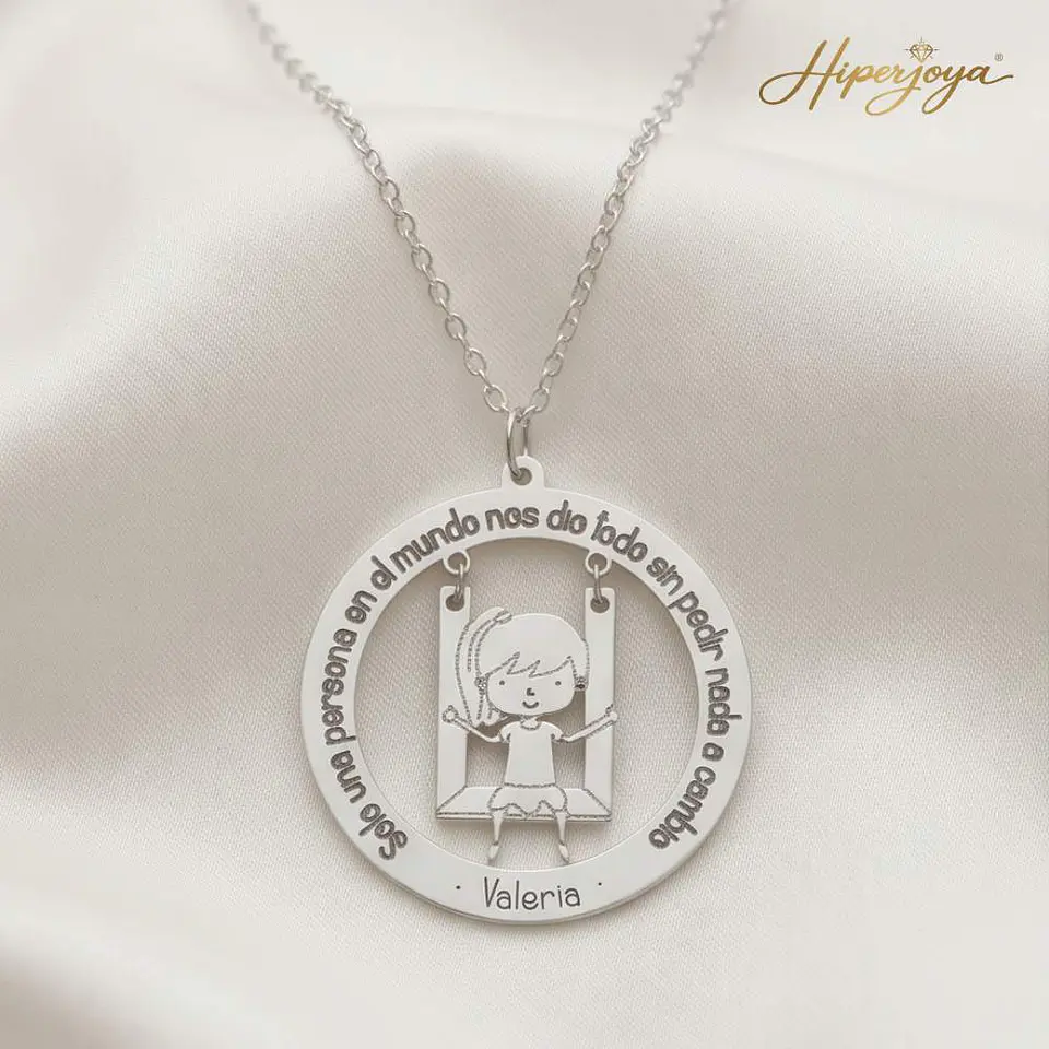 Gargantilla personalizada de niña y leyenda plata  5
