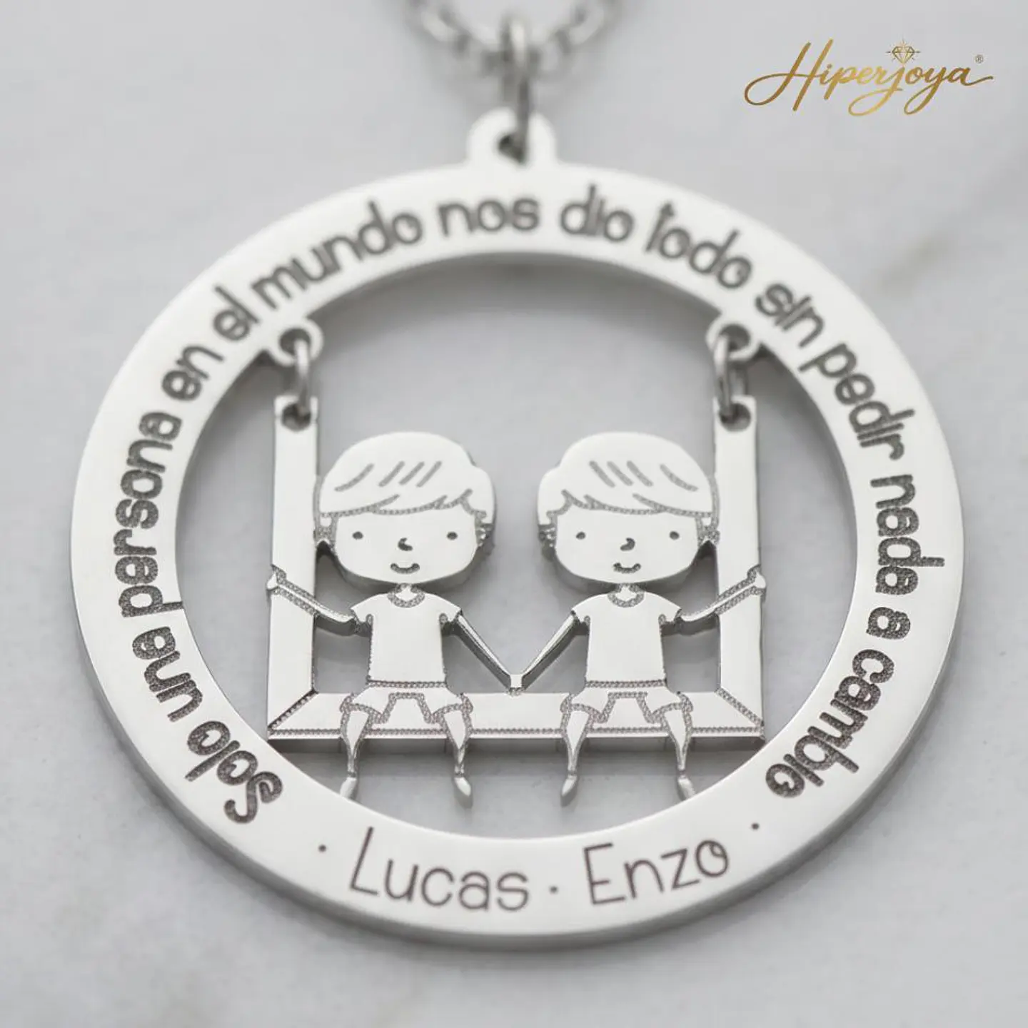 Gargantilla personalizada de niños plata 3