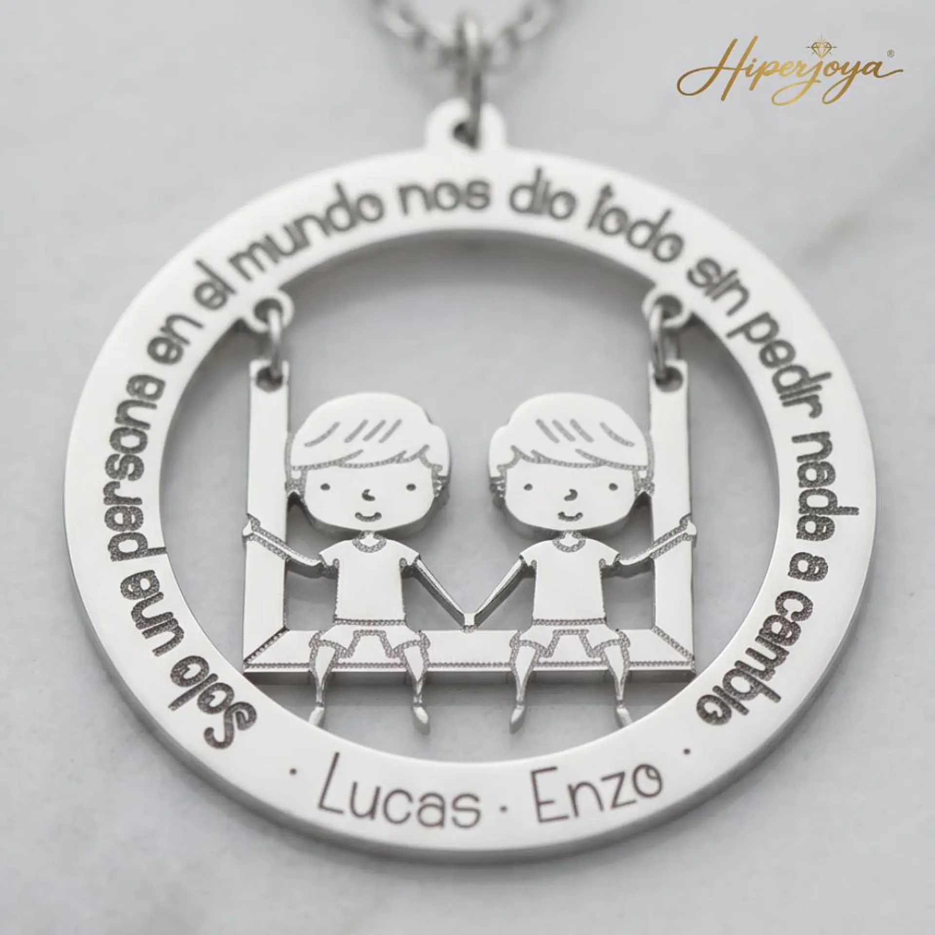 Gargantilla personalizada de niños plata 3