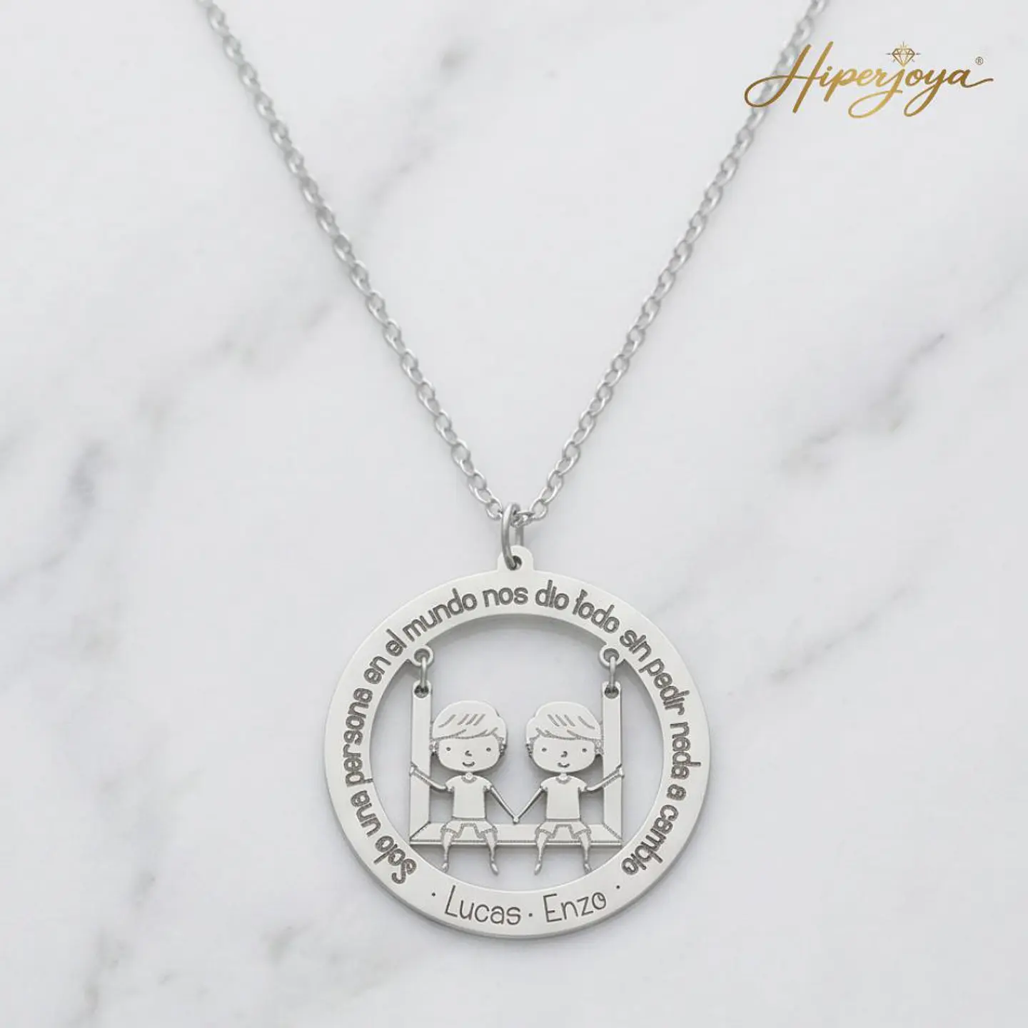 Gargantilla personalizada de niños plata 5