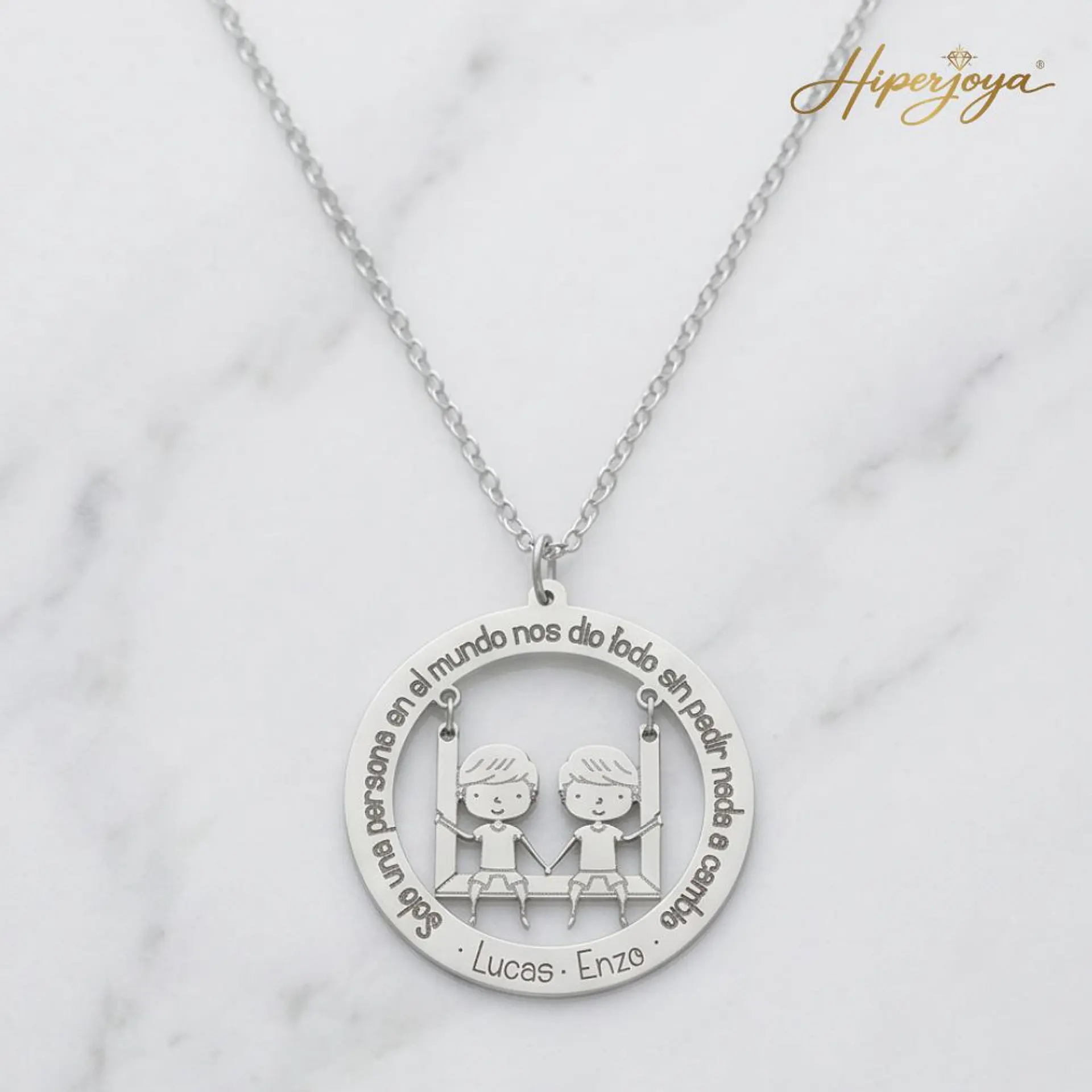 Gargantilla personalizada de niños plata 5