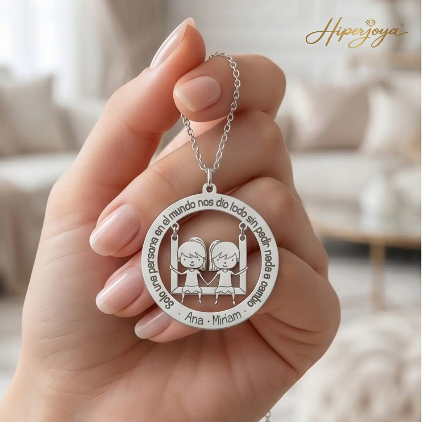 Gargantilla personalizada de niñas y leyenda plata 3