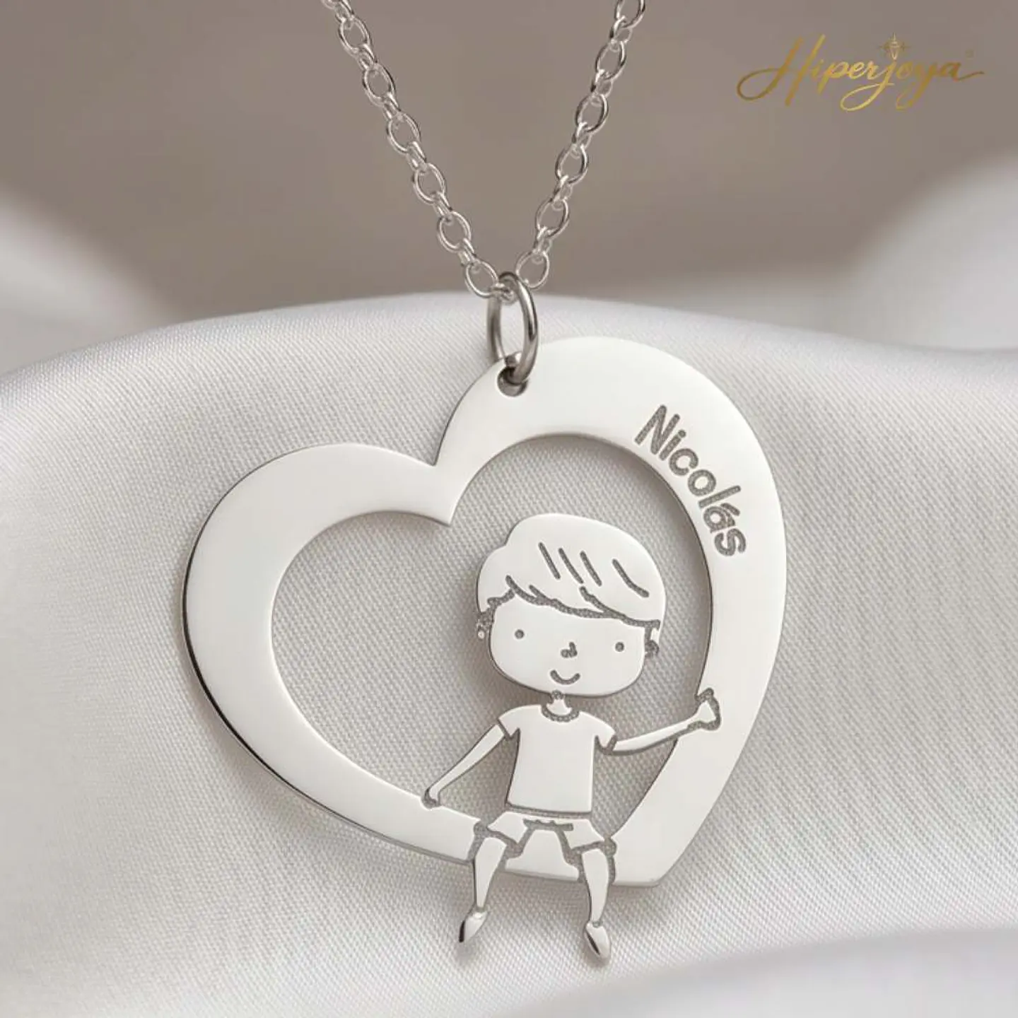 Gargantilla personalizada de niño con nombre plata  3