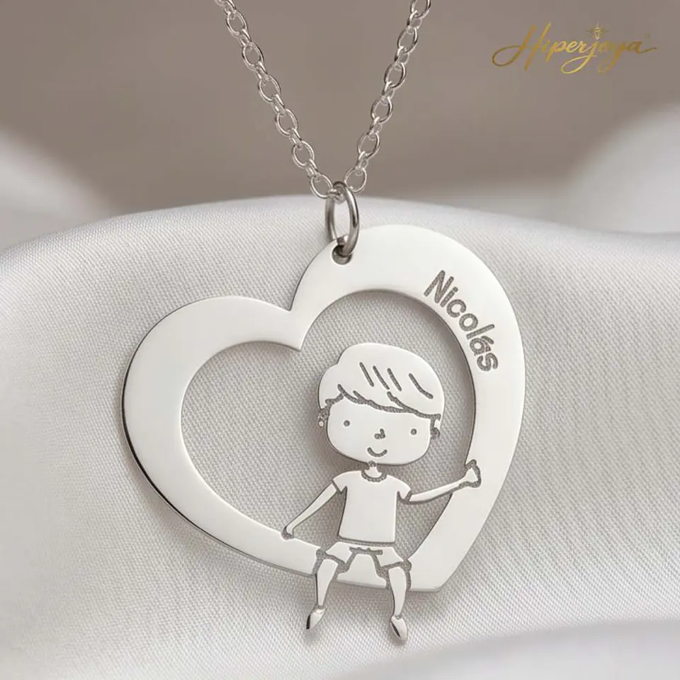 Gargantilla personalizada de niño con nombre plata  3