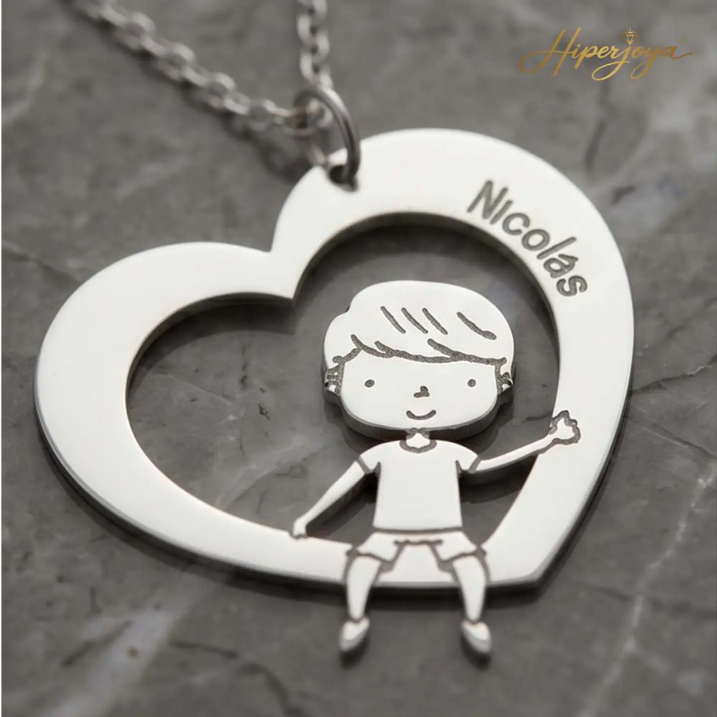Gargantilla personalizada de niño con nombre plata  4