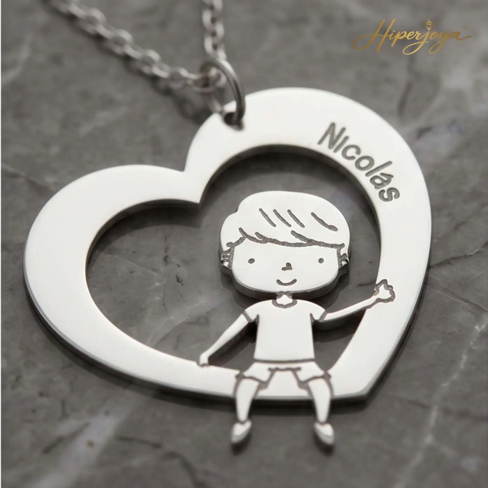 Gargantilla personalizada de niño con nombre plata  4