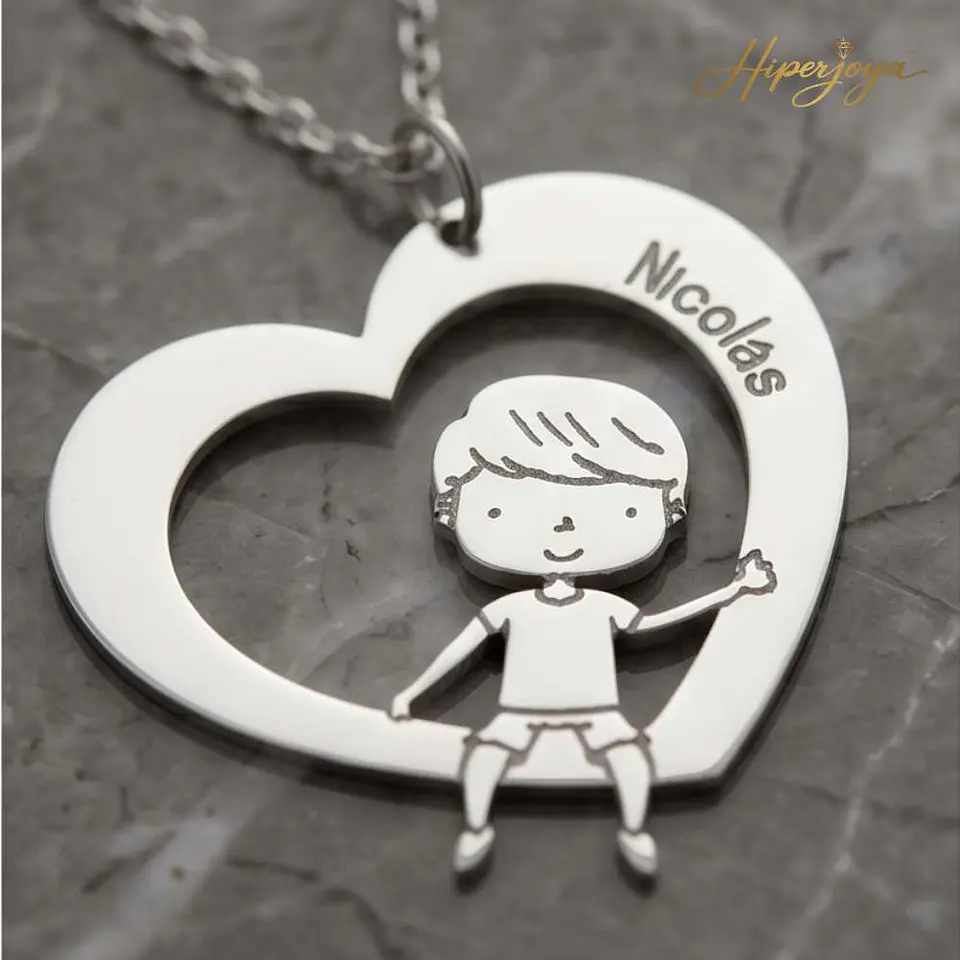 Gargantilla personalizada de niño con nombre plata  4