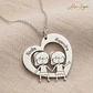 Gargantillas personalizada corazón de niñas con nombre plata - vignette 3