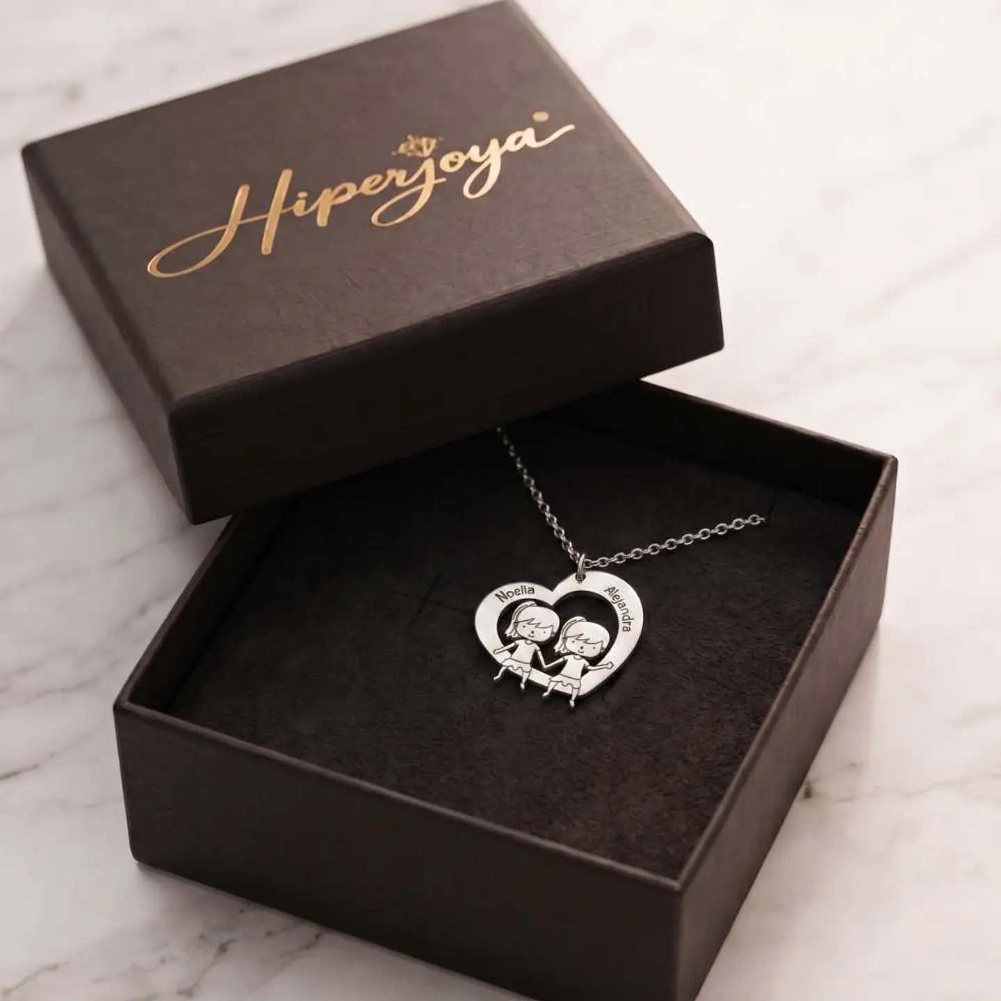Gargantillas personalizada corazón de niñas con nombre plata 5
