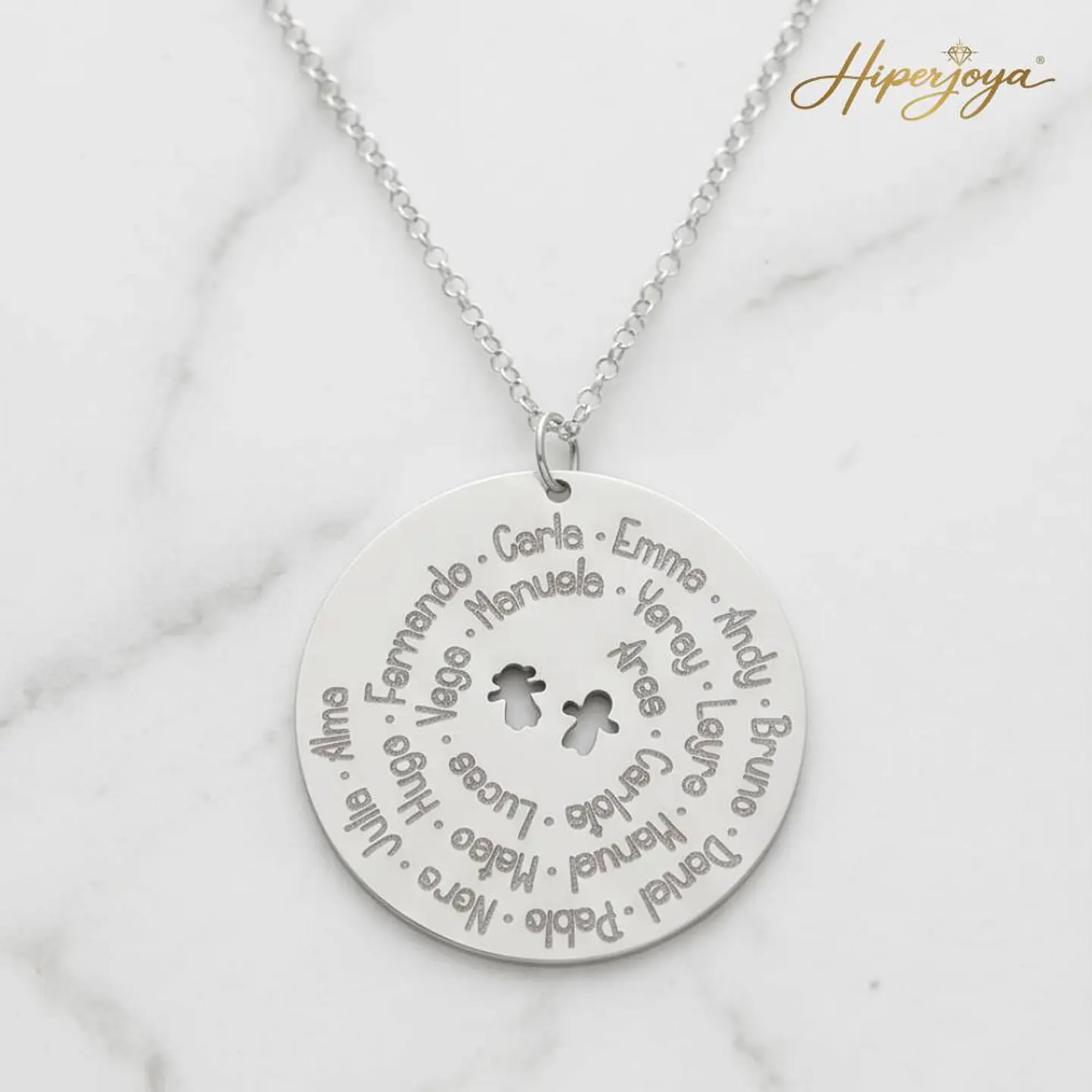 Gargantilla personalizada con nombres plata  4