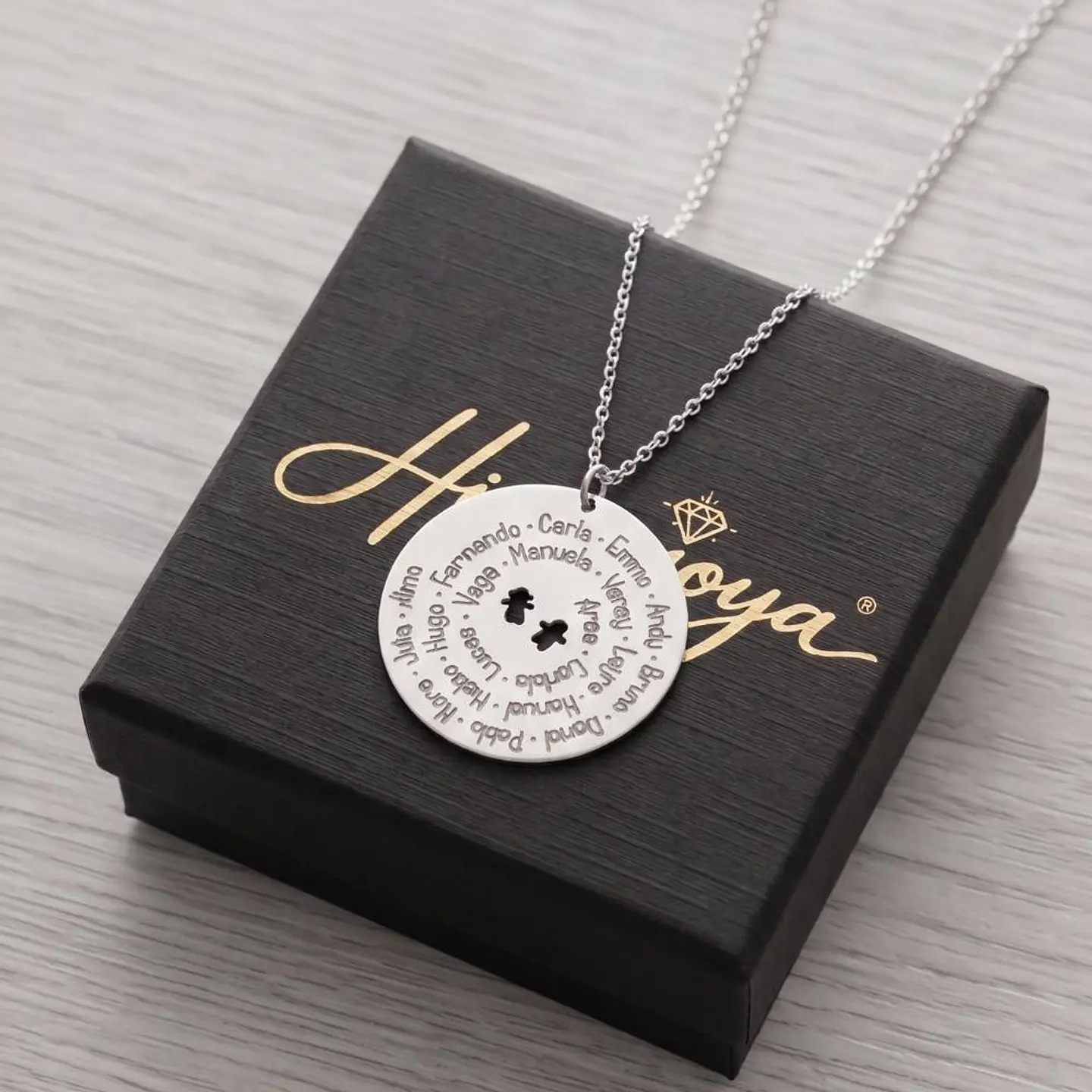 Gargantilla personalizada con nombres plata  6